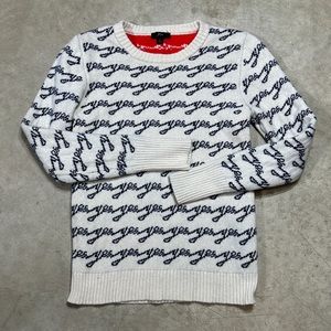J. CREW "yes" "no" merino wool sweater Large